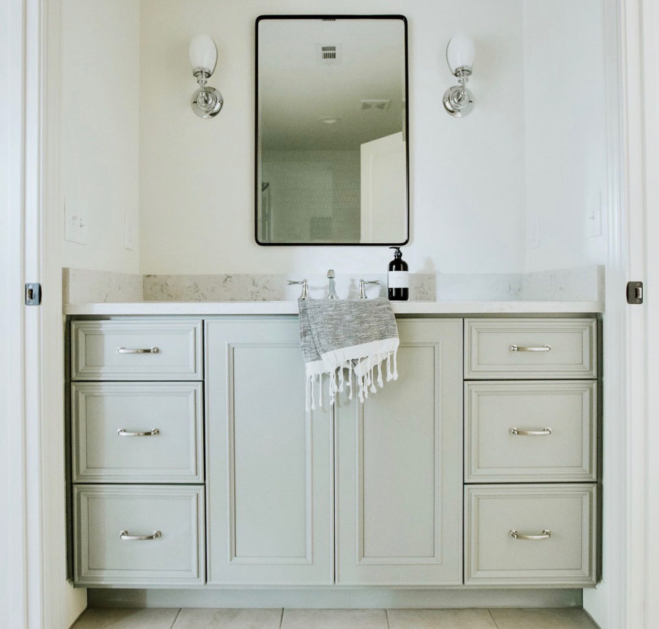 White quartz vanity