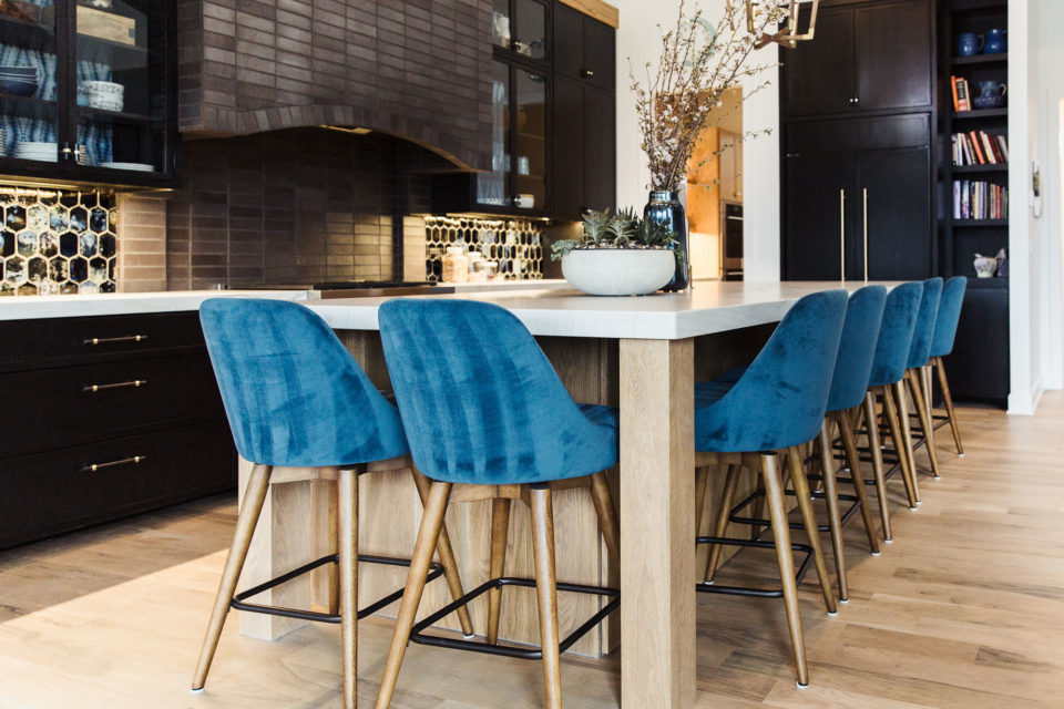 side view of kitchen island countertops
