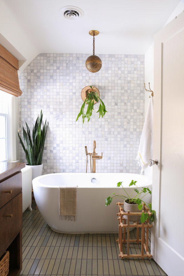 bathroom with tile wall, Kansas City Designer