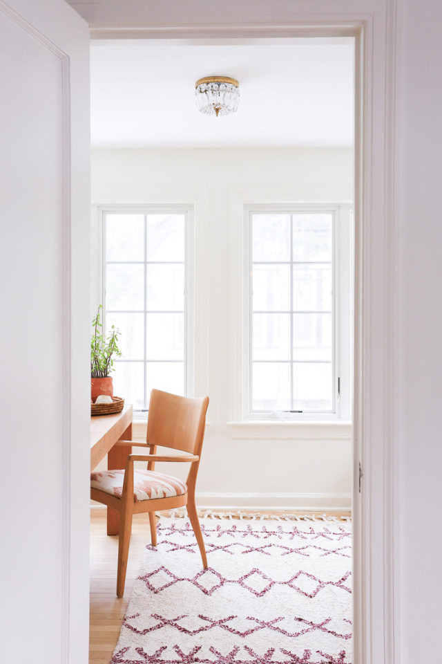 home office with large windows