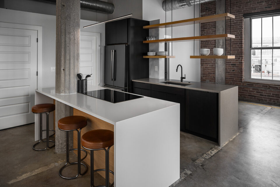KC Countertops - Waterfall island