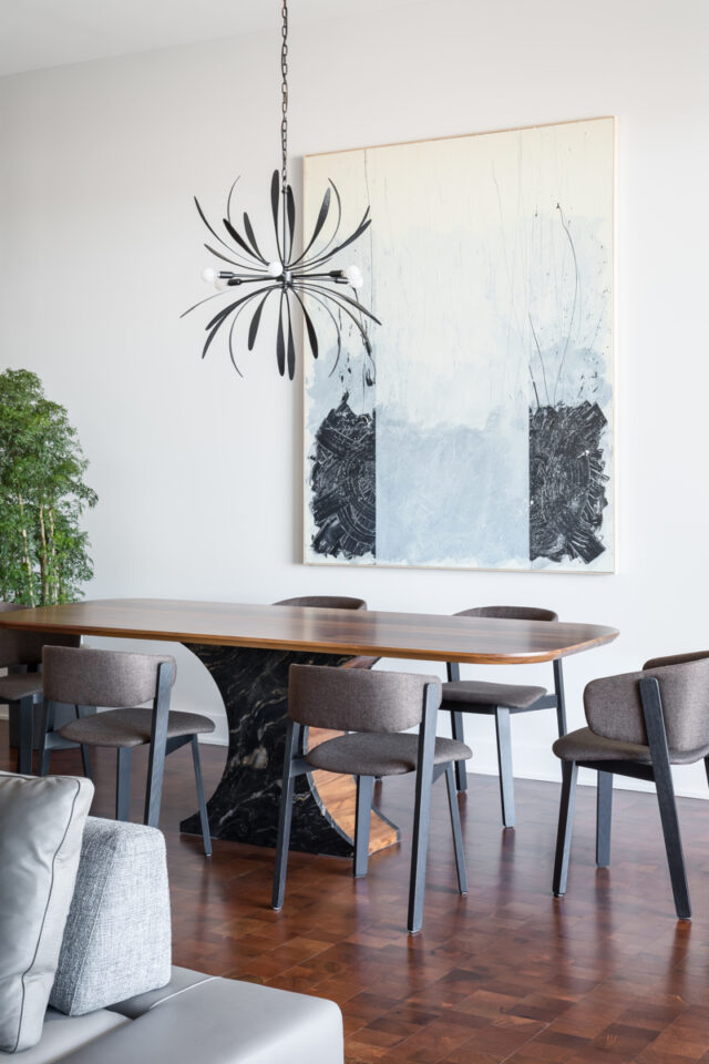 titanium brushed granite dining table base