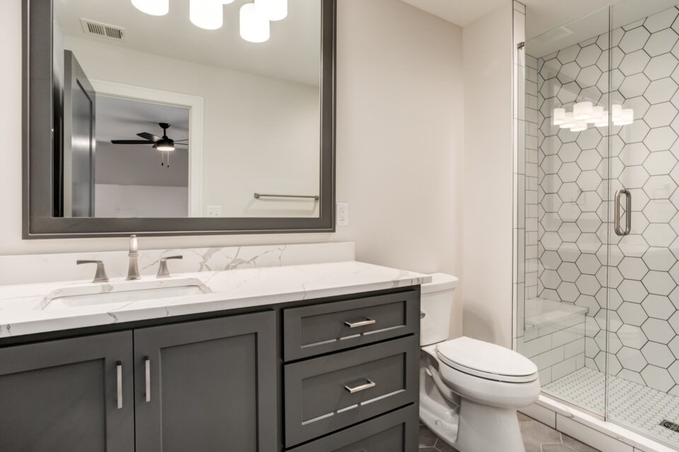 White Quartz in Bathroom