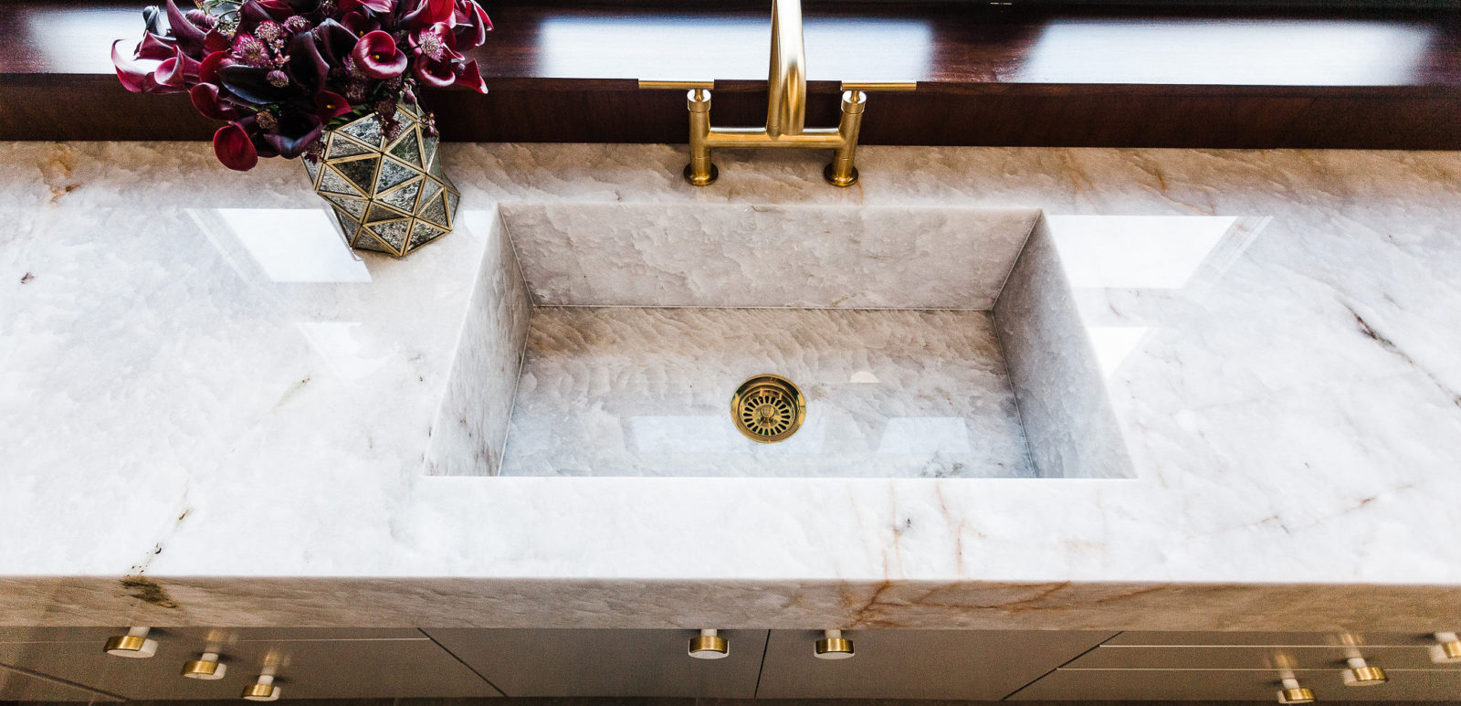 Rocktops Quartzite Countertops with Quartzite Integrated Sink - Rocktops Showroom